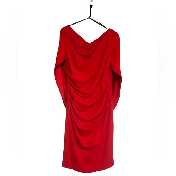 Betsy & Adam Red Caped Sheath Dress Size 10 Brand new with tags - Picture 3 of 11